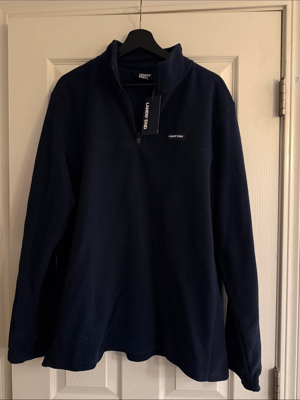 Lands' End Navy Half-Zip Fleece Pullover
